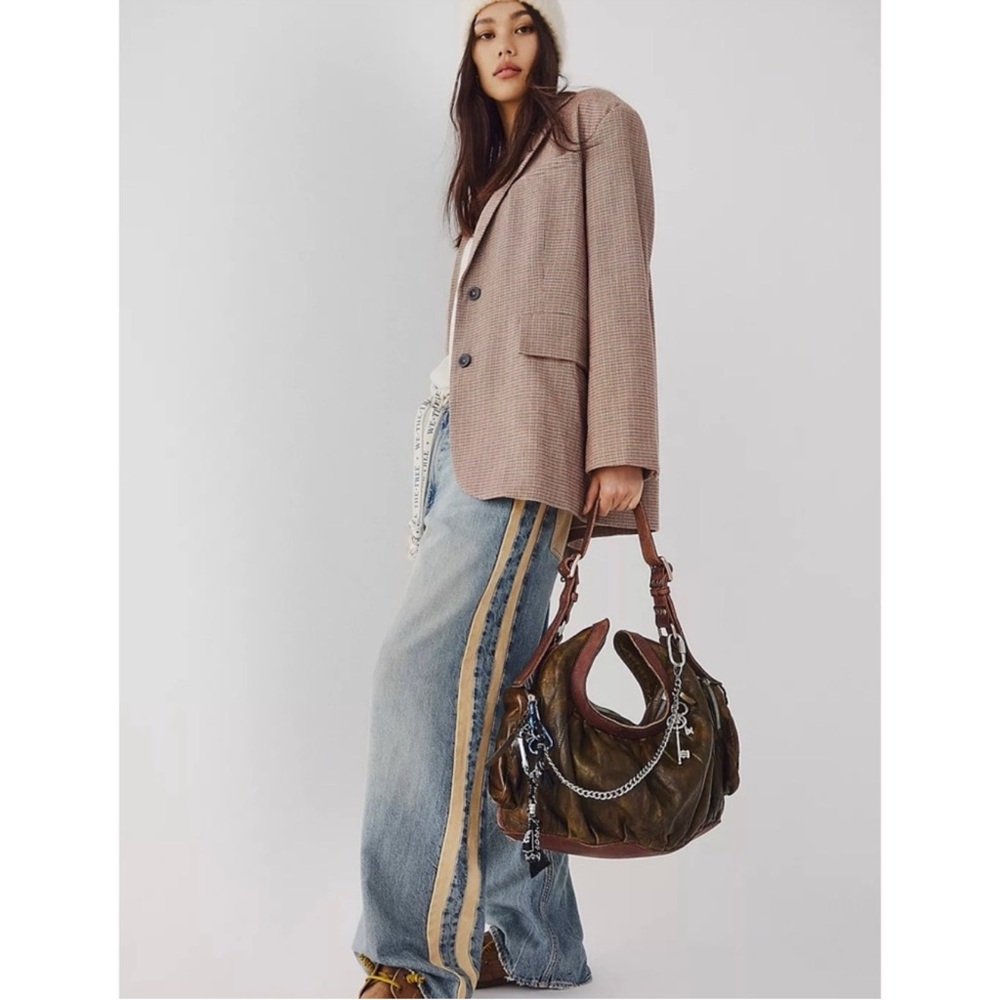 Free People Oversized Reggie Blazer in Ginger Combo Size L - Picture 8 of 15